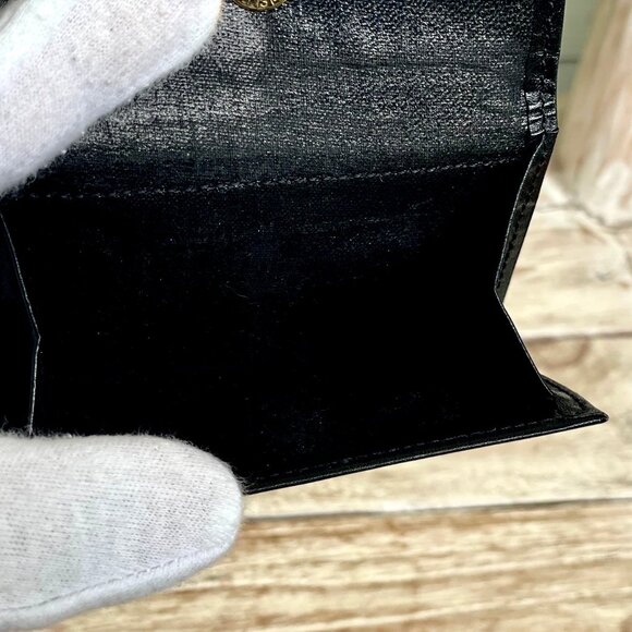 Authentic GIVENCHY Bi-fold Leather Small Wallet Logo Black w Snap Coin UNISEX - Picture 7 of 11
